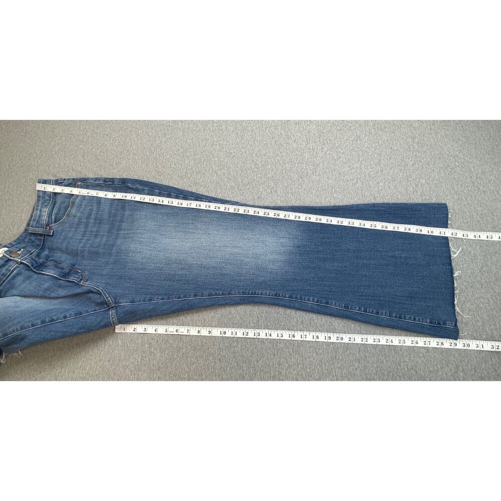 Ava & Viv Jeans Womens 18 Blue Cotton Blend Stretch High Rise Distressed Flare - Picture 7 of 7